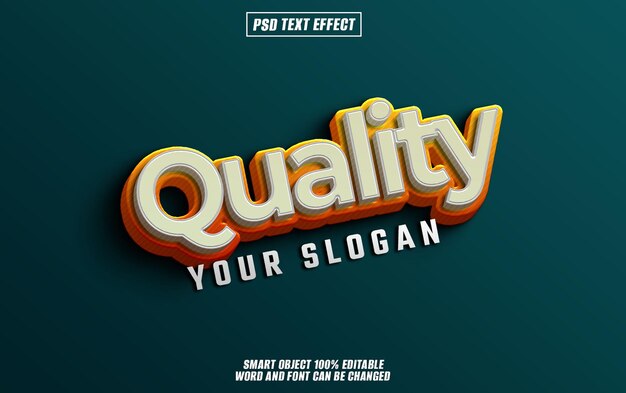 Efecto de calidad del texto: fuente editable, tipografía, texto 3D.