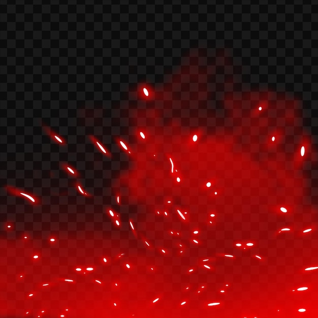 Efecto de chispas de fuego rojo