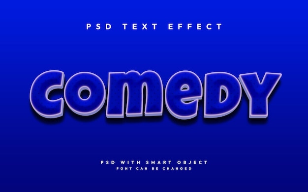 Efecto de comedia de texto en negrita de PSD