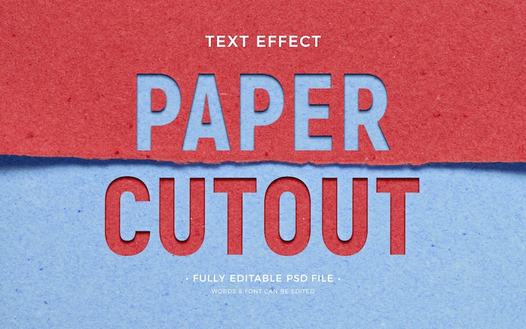 PSD efecto de corte de texto