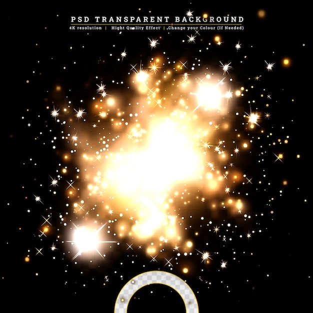 Efecto de destello de luz aislado en fondo transparente
