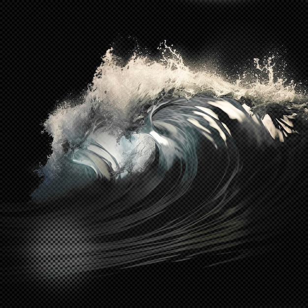PSD efecto dinámico de las olas marinas de fondo transparente
