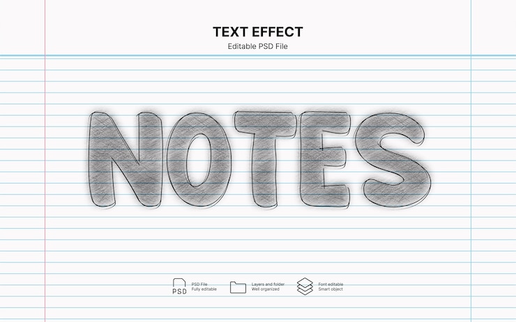 PSD efecto de escritura de texto