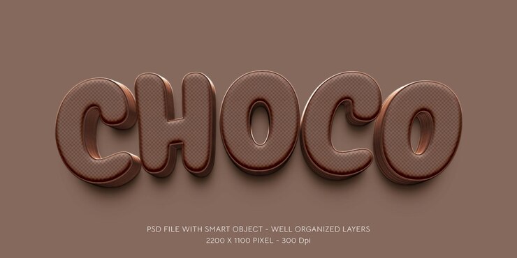 PSD efecto de estilo 3d choco de texto editable