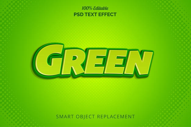 Efecto de estilo psd editable verde