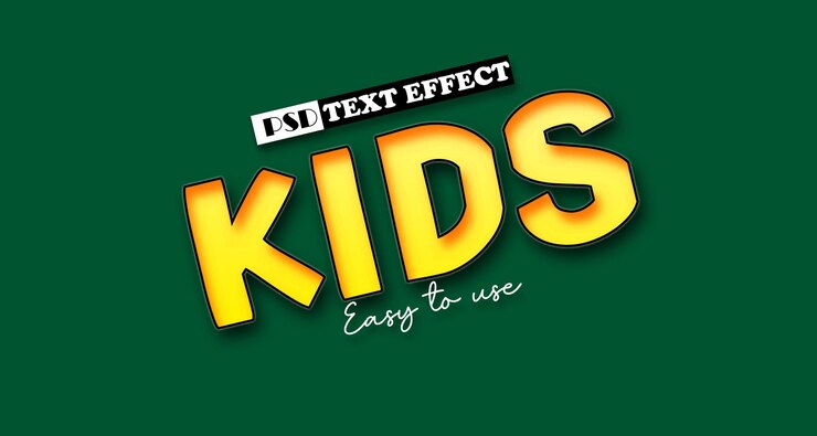 PSD efecto de estilo psd de texto para niños