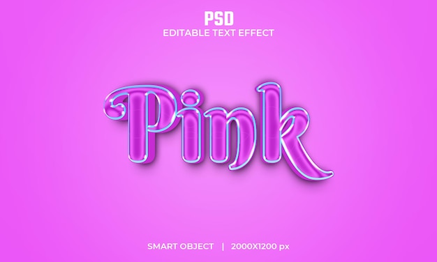 Efecto de estilo rosa 3d ext psd premium