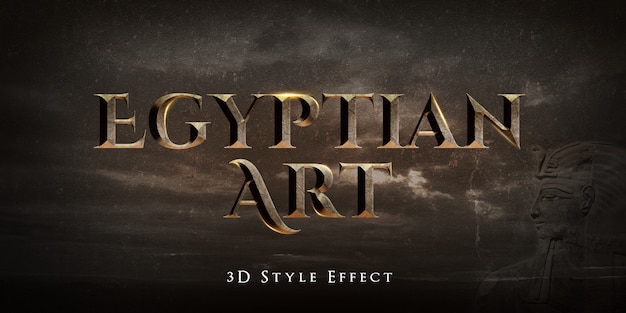 Efecto de estilo de texto 3D de arte egipcio