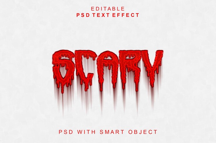 PSD efecto de estilo de texto 3d aterrador