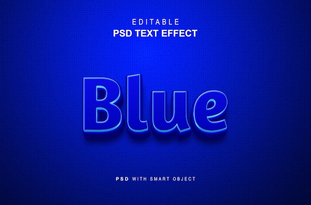 PSD efecto de estilo de texto 3d azul