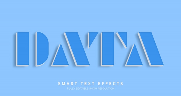 Efecto de estilo de texto 3d de datos