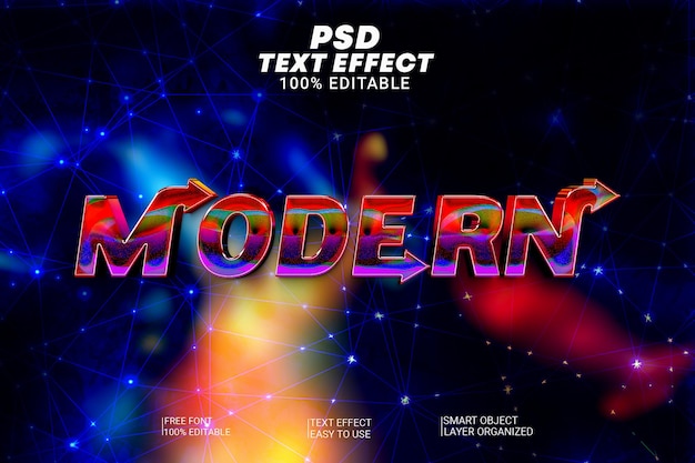 Efecto de estilo de texto 3D editable moderno de PSD