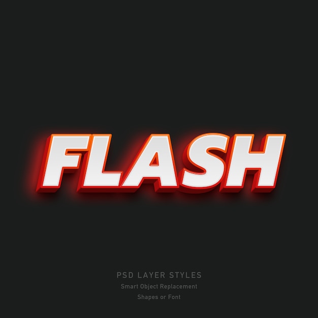 Efecto de estilo de texto 3D Flash para fuente