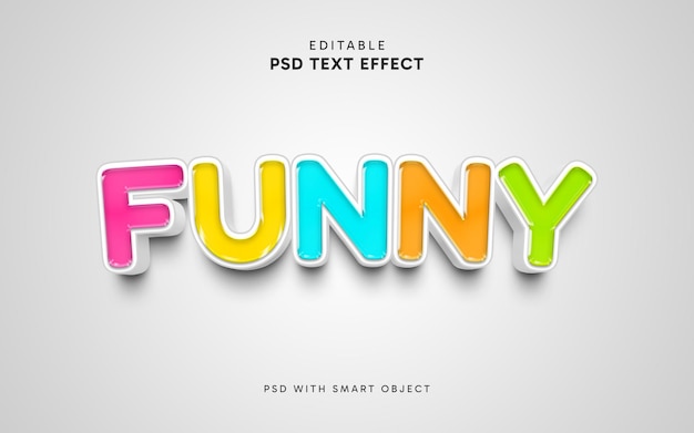 Efecto de estilo de texto 3D gracioso