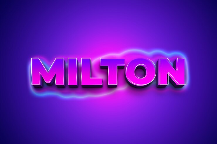 PSD efecto de estilo de texto 3d de milton