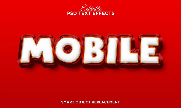 PSD efecto de estilo de texto 3d móvil
