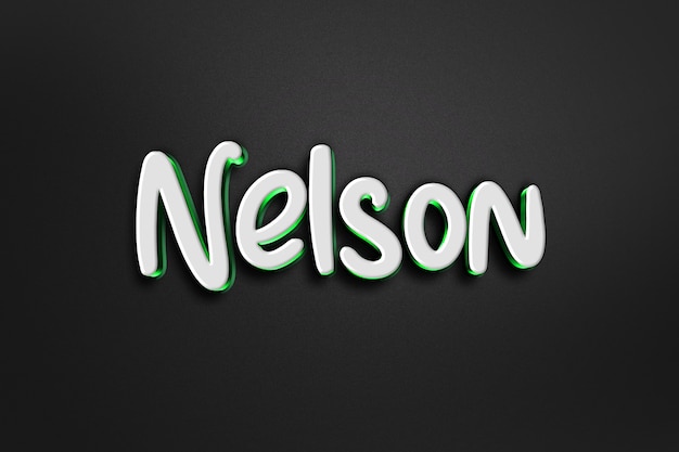 PSD efecto de estilo de texto 3d de nelson