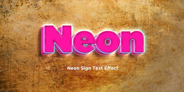 Efecto de estilo de texto 3D de neón
