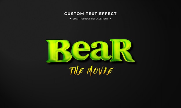 Efecto de estilo de texto en 3D de película de animación