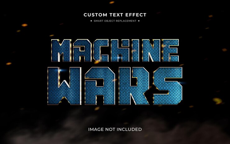 PSD efecto de estilo de texto 3d de película metálica