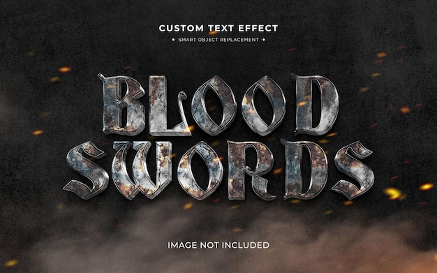 efecto de estilo de texto 3d de película y videojuego medieval