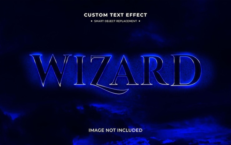 PSD efecto de estilo de texto 3d de películas mágicas y videojuegos