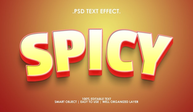 Efecto de estilo de texto 3d picante editable