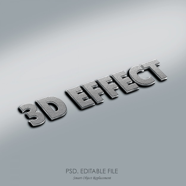 efecto de estilo de texto 3d plata