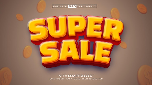 Efecto de estilo de texto 3d Super Sale