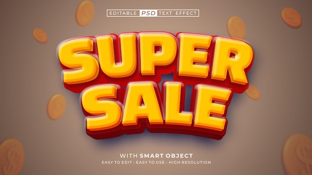 Efecto de estilo de texto 3d super sale