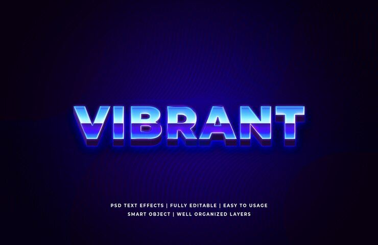 PSD efecto de estilo de texto 3d vibrante psd premium