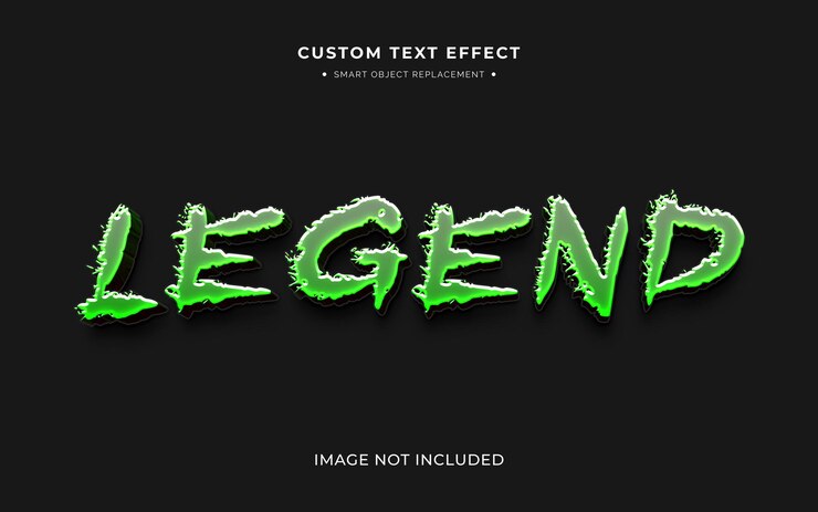 PSD efecto de estilo de texto 3d del videojuego legend