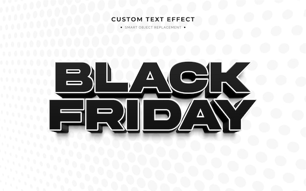 PSD efecto de estilo de texto 3d de viernes negro