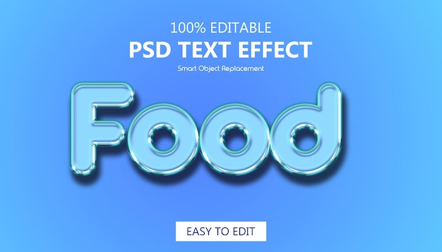 Efecto de estilo de texto de alimentos 3d