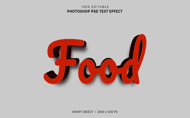 Efecto de estilo de texto de alimentos