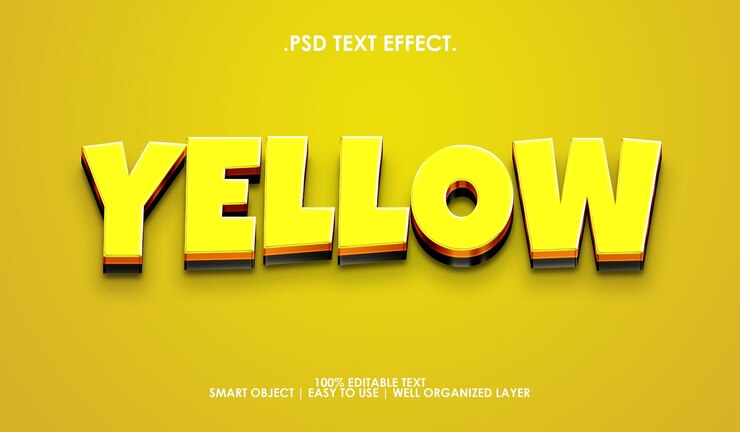 PSD efecto de estilo de texto amarillo