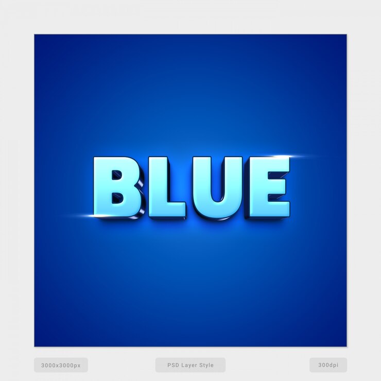 Efecto de estilo de texto azul 3d