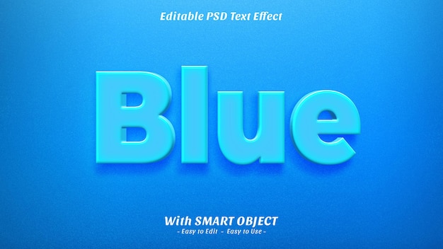 PSD efecto de estilo de texto azul