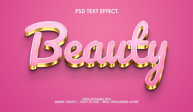 PSD efecto de estilo de texto de belleza