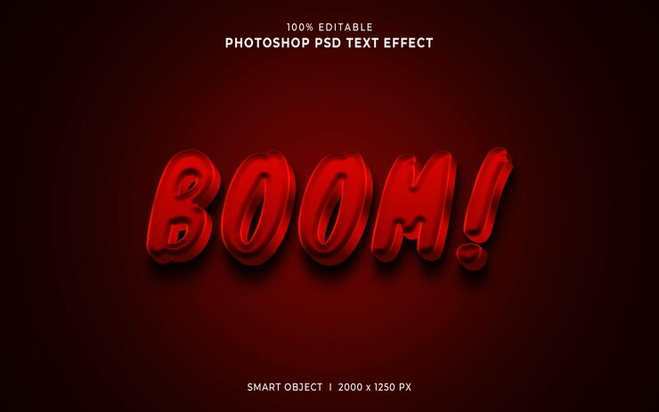 PSD efecto de estilo de texto boom