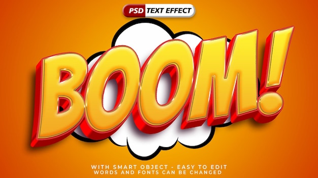 PSD efecto de estilo de texto boom