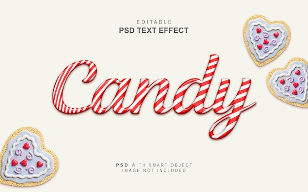 PSD efecto de estilo de texto de caramelo de diseño
