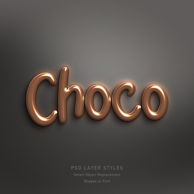 PSD efecto de estilo de texto choco psd