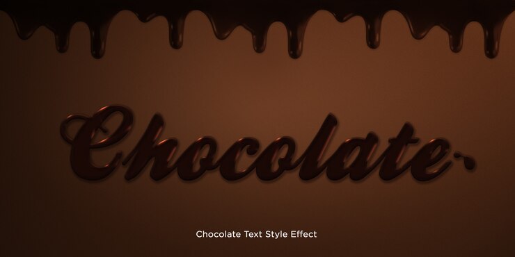 PSD efecto de estilo de texto de chocolate
