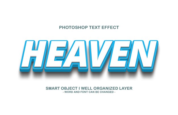 Efecto de estilo de texto del cielo editable en 3D