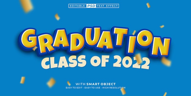 Efecto de estilo de texto de clase de graduación 2022.