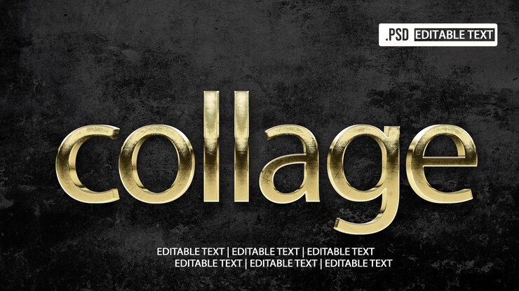 PSD efecto de estilo de texto de collage
