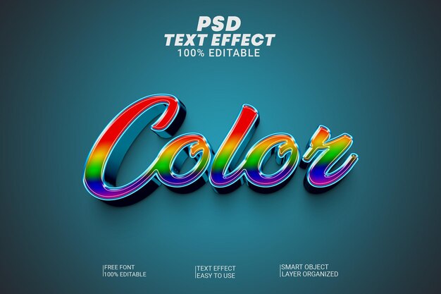 PSD efecto de estilo de texto de color psd