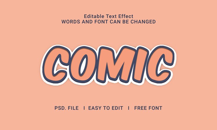 PSD efecto de estilo de texto cómico