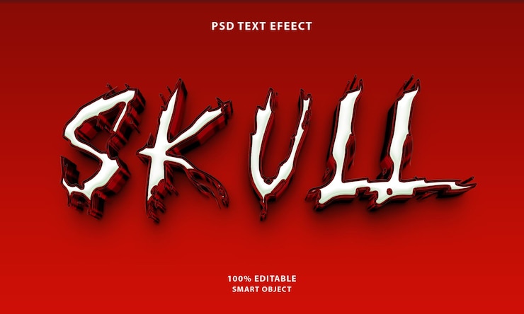 PSD efecto de estilo de texto de cráneo psd libre